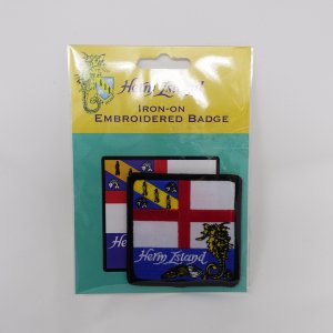 Herm Island Flag Embroidered Badge